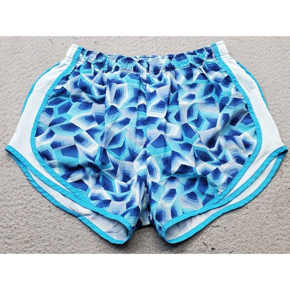 Nike‎ Athletic Shorts Womens M Multi Geo Print Dri Fit Elastic Waist Drawstring
